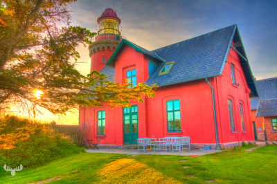 2769 - Bovbjerg Fyr lighthouse from garden