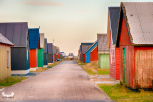 8983 - Tykserhavn colorful fishing huts, Hvide Sande