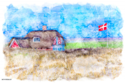 10127 - Summerhouse and Dannebrog - Art version