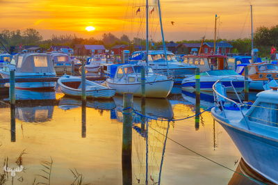 10149 - Stauning havn boats an sunrise