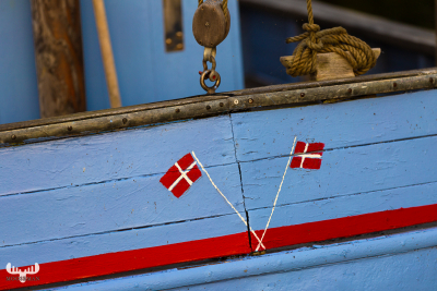 10170 - Dannebrog on fishing boat in Stauning havn