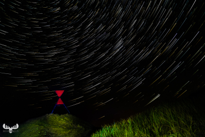 10218 - Hubsy Klit Båke -  seamark at night with star trails