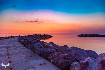 10228 - Hvide Sande pier at sunset