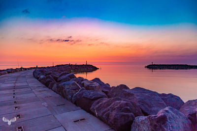 10228 - Hvide Sande pier at sunset