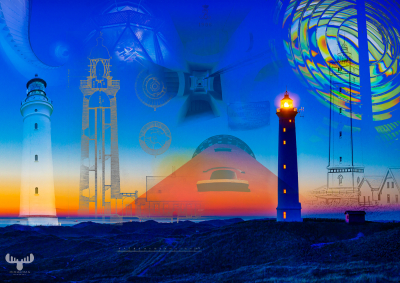 West Jutland lighthouse collage
