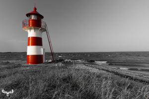 10459 - Grisetå Odde Fyr Lighthouse, background B/W