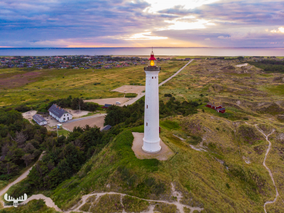 10740 - Nr.Lyngvig fyr lighthouse view to Ringkøbing Fjord