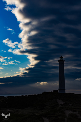 10747 - Dramatic dark sky at Nr.Lyngvig fyr  lighthouse