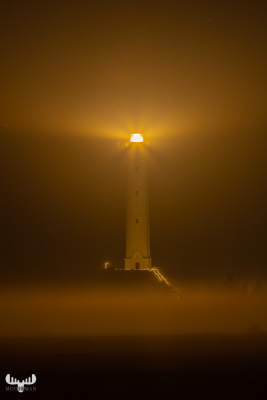 10948 - Nr.Lyngvig fyr lighthouse fire in fog