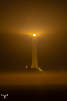 10948 - Nr.Lyngvig fyr lighthouse fire in fog