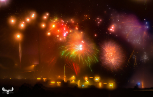 11012 - New year's eve fireworks over Søndervig
