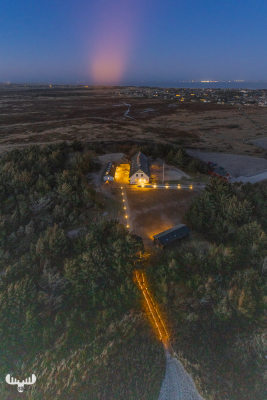 11222 - Nr.Lyngvig Fyr lighthouse view from top down to lighthouse keeper houses