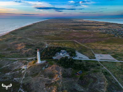 11547 - Nr.Lyngvig Fyr on Holmsland Klit from above