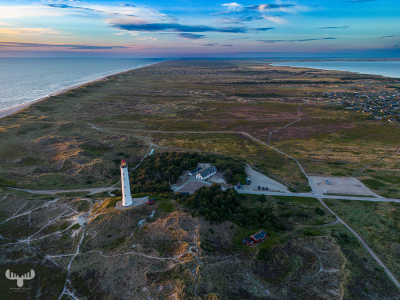 11547 - Nr.Lyngvig Fyr on Holmsland Klit from above