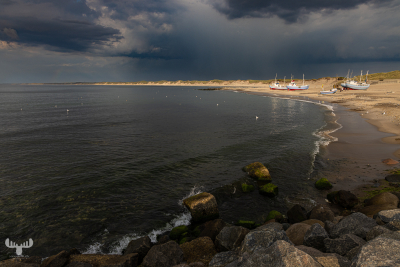 11642 - Pier and beach with fishing boats in Nr.Vorupør