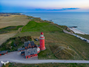 11682 - Bovbjerg Fyr lighthouse - from above with North Sea