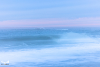 11727 - Nr.Lyngvig North sea in foggy, soft sunset colors - waves III