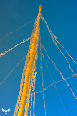 12011 - Ringkøbing havn harbor - Sailing boat mast reflection