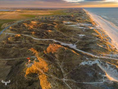 12098 - Husby Klit Båke from above with dunes and North Sea