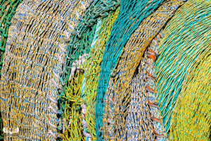 12158 - Thorsminde havn harbor - fishing nets detail on fishing