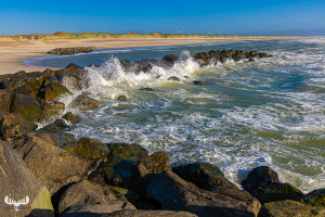 12197 -  North Sea waves at stone groyne at Høfde Q II