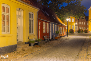 12516 - Gråbrødevej Colored Houses by Night