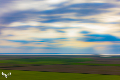 12539 - Landscape seen from Marsk tårnet - Marsk Tower- fields in motion - art version