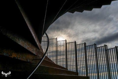 12541 - Marsk tårnet - Marsk Tower stairs contrasting sky