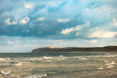 12592 - Cliffs, North sea and sky with Rubjerg Knude Fyr lighthouse
