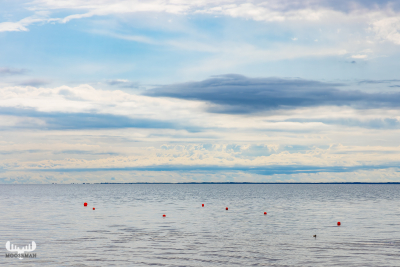 12738 - Ringkøbing Fjord width with red buoys