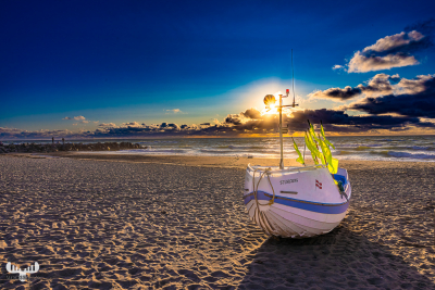 12780 - Fishing boat on beach at Stenbjerg Landingsplads