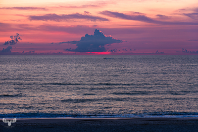 12797 - Sunset on North sea with boat