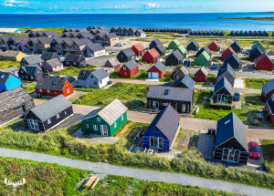 12809 - Fishermen's huts at Tyskerhavn in Hvide Sande from above