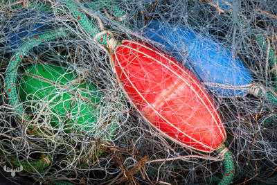 12932 - Colorful floats in fishing net