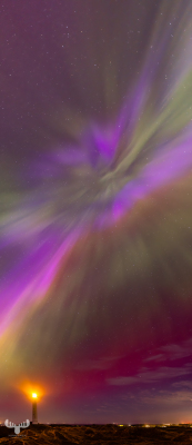 12986 - Northern lights sky at Nr.Lyngvig Fyr lighthouse