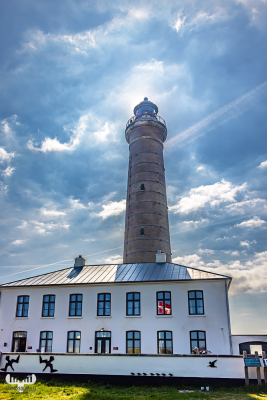 13002 - Det Grå Fyr lighthouse with cloudy sky