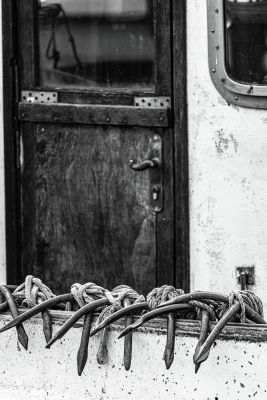 13398 - Fishing boat details in B/W