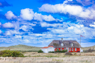13427 - Sommerhus - Red summerhouse in dunes