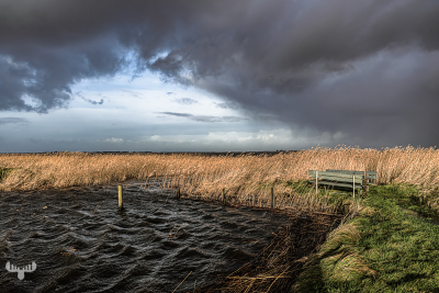 13524 - Stormy clouds at Røjklit Havn harbour