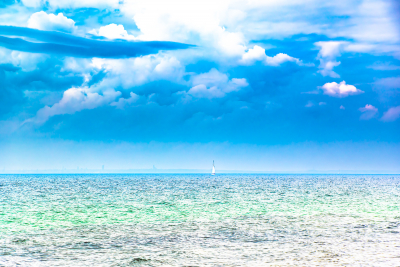 13781 - Sletterhage sea with sailing boat