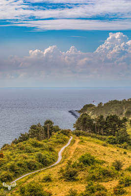 13791 - Sletterhage Fyr Lighthouse behind landscape and trees