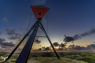 13934  - Ringebjerge Båke seamark, dune landscape, sunset