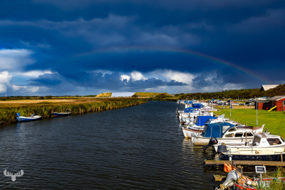 13997 - Ringkøbing lystfisker havn harbor with rainbow