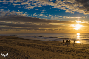 7914 - People in North Sea Sunset
