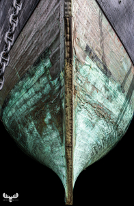 13845- Ebeltoft - Fregatten Jylland boat hull frontal