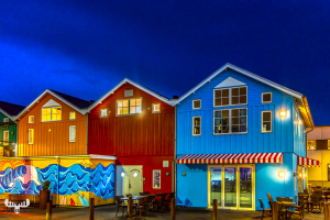 14024 - Hvide Sande Havn colorful harbour houses