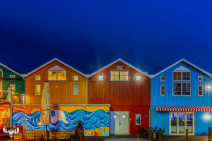 14025 - Hvide Sande Havn colorful harbour houses