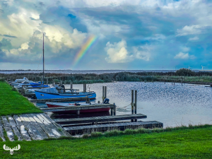 14034 - Røjklit Havn harbor with rainbow