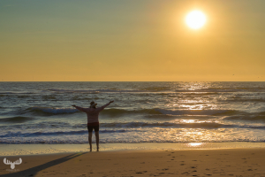 14629 - North Sea sunset with person