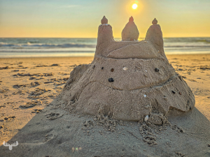 14631 - Sandcastle at North Sea sunset